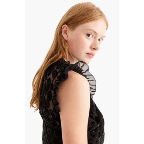 J. Crew Tops - J.Crew burnout velvet ruffle top